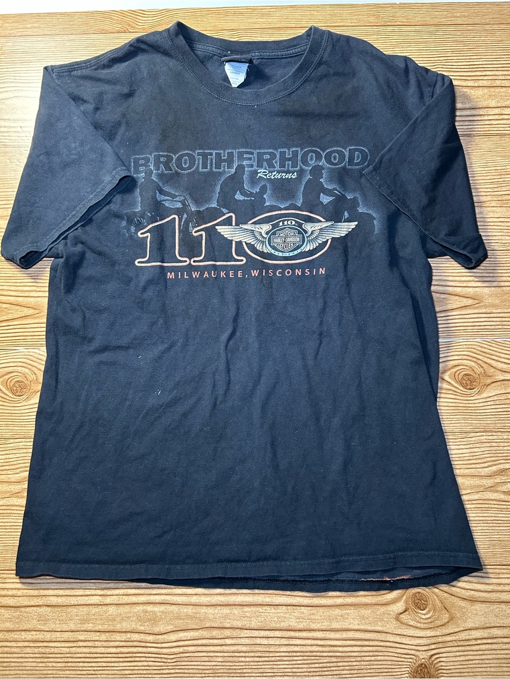 Harley Davidson Shirt Mens Large Black Milwaukee Wisconsin Motorcycle Biker Day